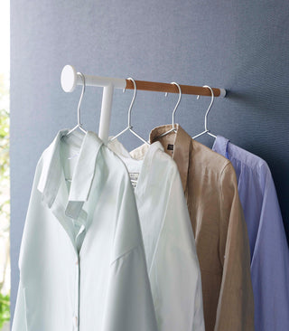 Leaning Clothes Hanger (64" H)  - Steel + Wood - By Baano