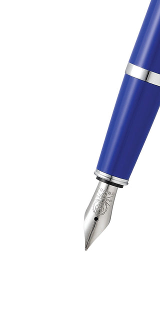 Bailey Light™ Polished Blue Resin Fine Nib Fountain Pen - By Baano