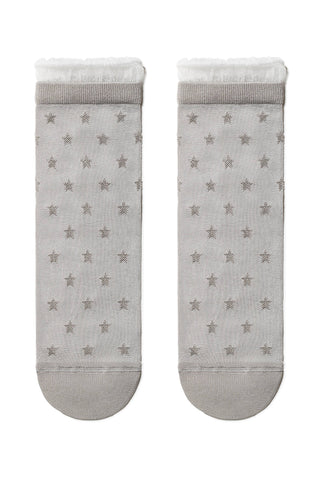 Conte Socks Classic - 491 Glossy Pattern and Decorative Transparent Mesh - By Baano