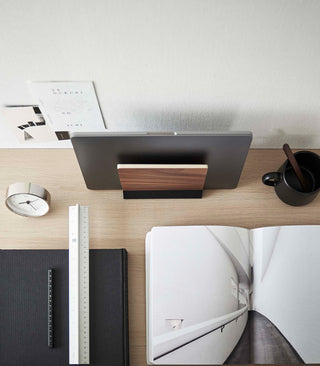 Slim Laptop Stand - Steel + Wood - By Baano