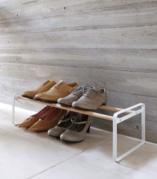 Stackable Shoe Rack (7" H)  - Steel + Wood - By Baano