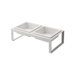 Pet Food Bowl - Tall - Steel + Ceramic
