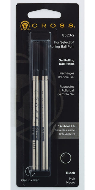 Selectip® Gel Rollerball Pen Refill - Black - Medium - Dual Pack - By Baano