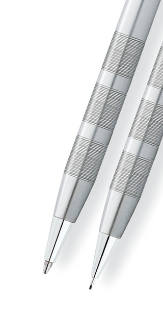 Classic Century® Satin Chrome Ballpoint Pen & 0.7MM Pencil Set - By Baano