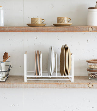 Vertical Plate Organizer - Steel + Wood - By Baano