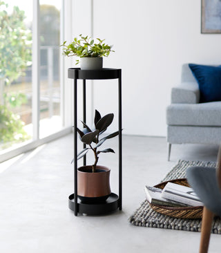 Two-Tier Rolling Plant Stand (28" H)  - Steel - By Baano