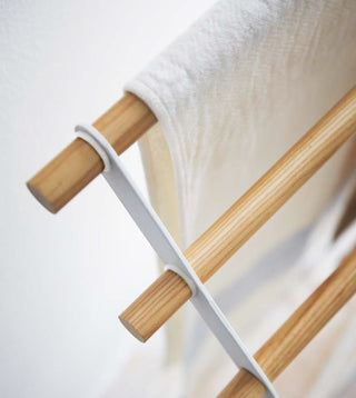 Bath Towel Rack (32" H)  - Steel + Wood - By Baano