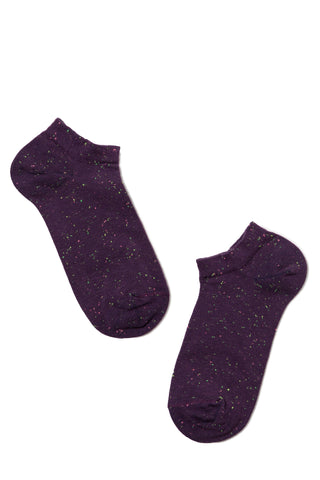 Cotton Ankle Socks Conte Active - 085 Knitted Colorful Pixels - By Baano