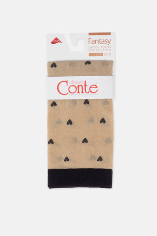 Shimmering Socks Conte Fantasy - "Hearts" Designs - By Baano