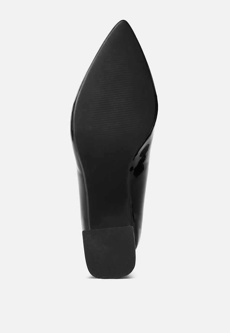 Zaila Metallic Accent Block Heel Pumps London Rag International