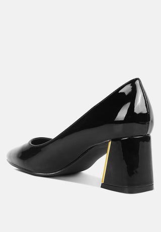 Zaila Metallic Accent Block Heel Pumps