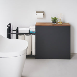 Pull-Out Bathroom Storage Cabinet - Steel + Wood - By Baano