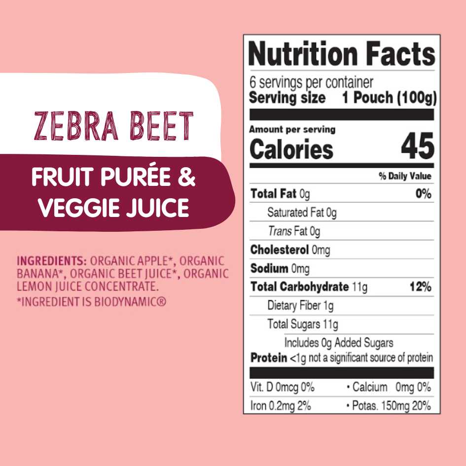 Organic Fruit & Veggie Purée - Zebra Beet