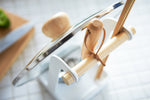Lid & Ladle Stand - Steel + Wood Yamazaki Home