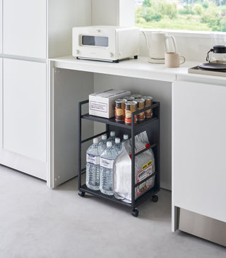 Two-Tier Hideaway Storage Cart (24" H)  - Steel - By Baano