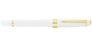 Bailey Light™ Polished White Resin and Gold Tone Medium Nib Fountain Pen - By Baano