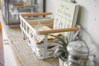 Storage Basket - Medium - Steel + Wood - By Baano