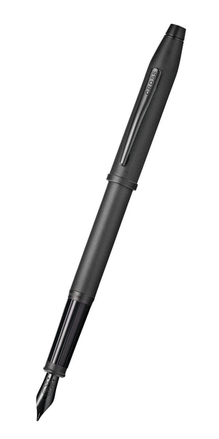 Century® II Black PVD Micro-knurl Fine Nib Fountain Pen - By Baano