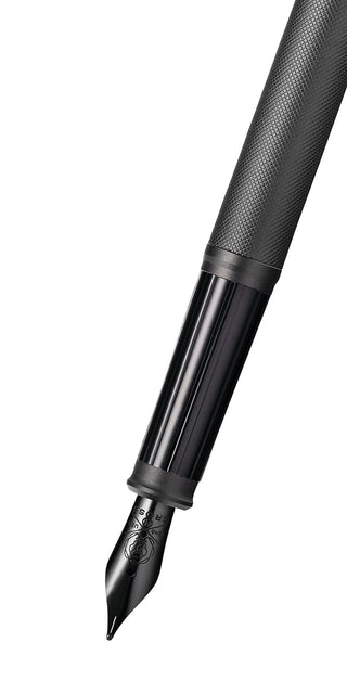 Century® II Black PVD Micro-knurl Fine Nib Fountain Pen - By Baano