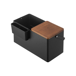 Makeup Organizer with Mirror - Steel + Wood - By Baano