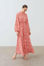 Peyton long Sleeve Dress In Persimmon - By Baano