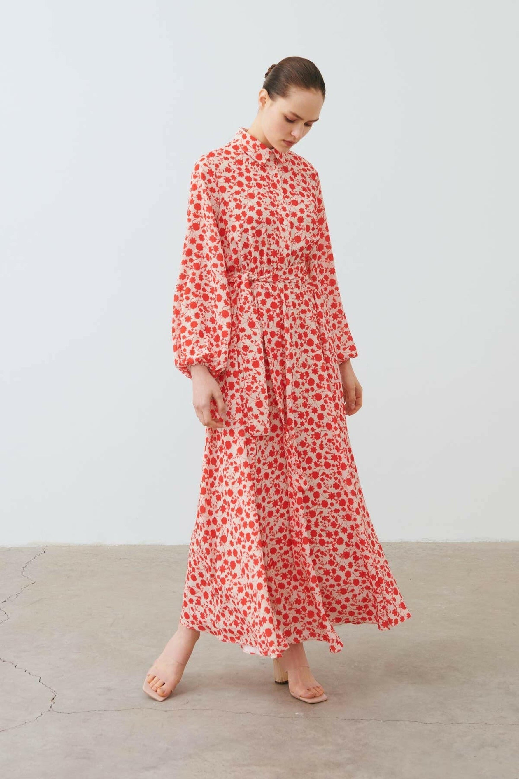 Peyton long Sleeve Dress In Persimmon - By Baano