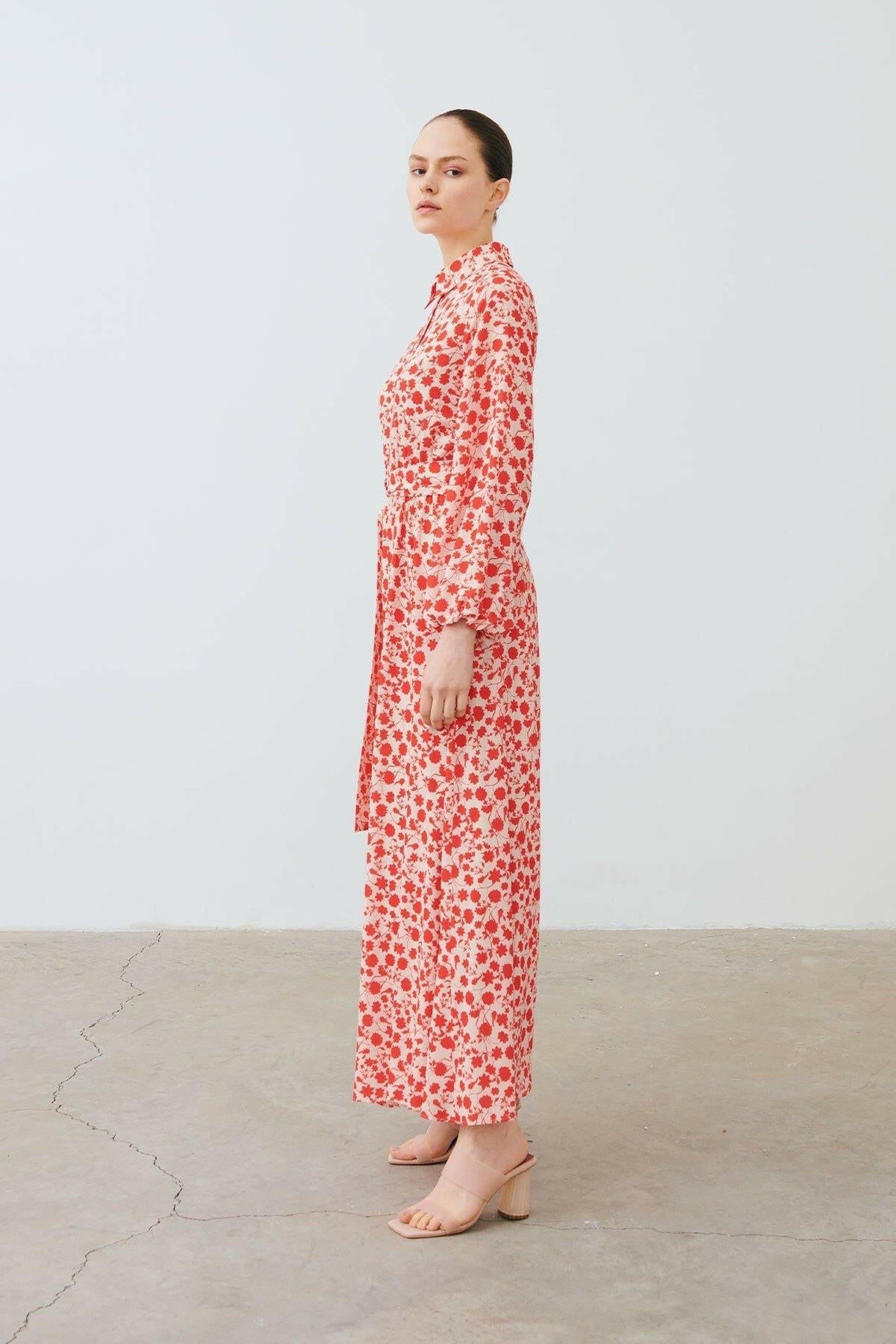 Peyton long Sleeve Dress In Persimmon - By Baano