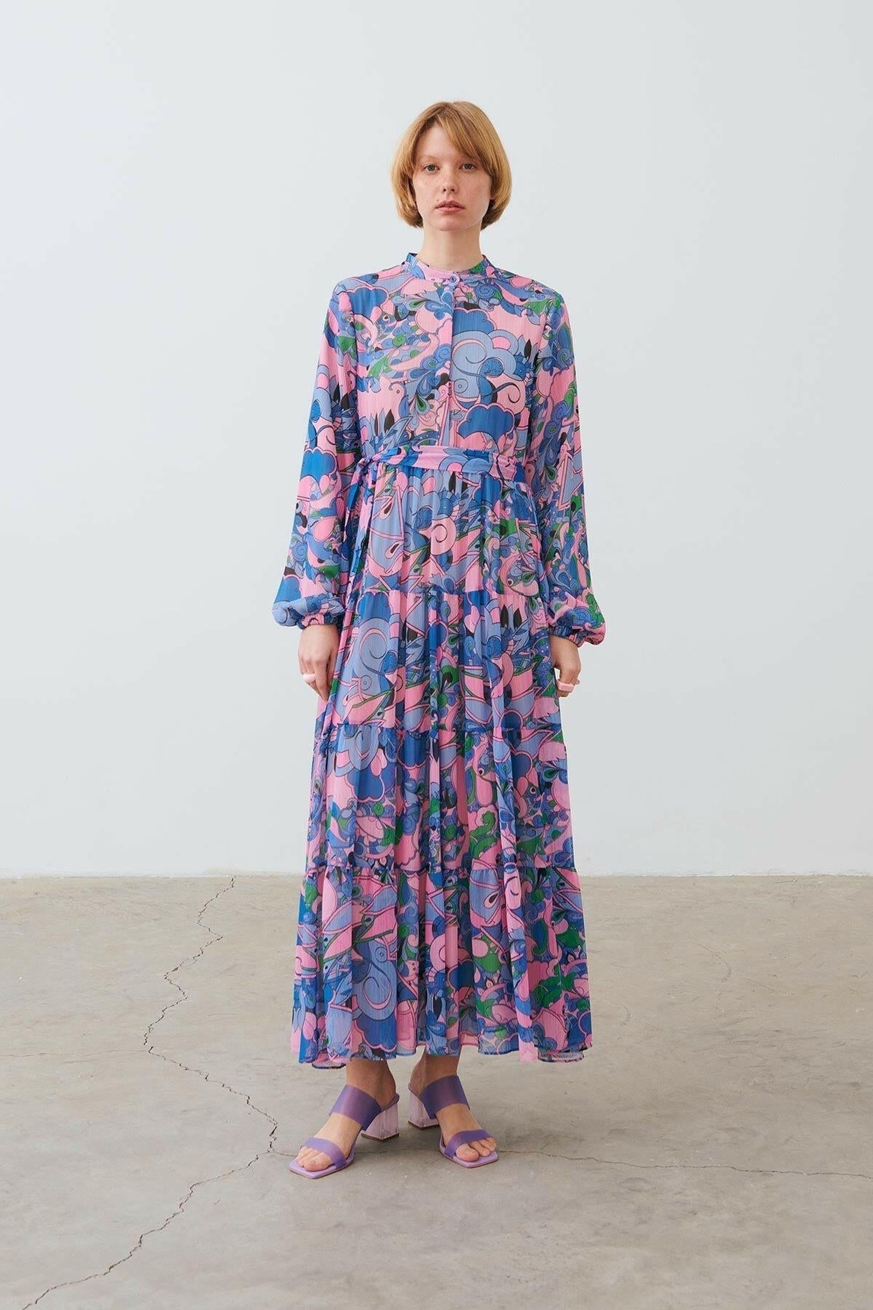 The Naomi - Long Sleeve Maxi Dress In Lavender - By Baano