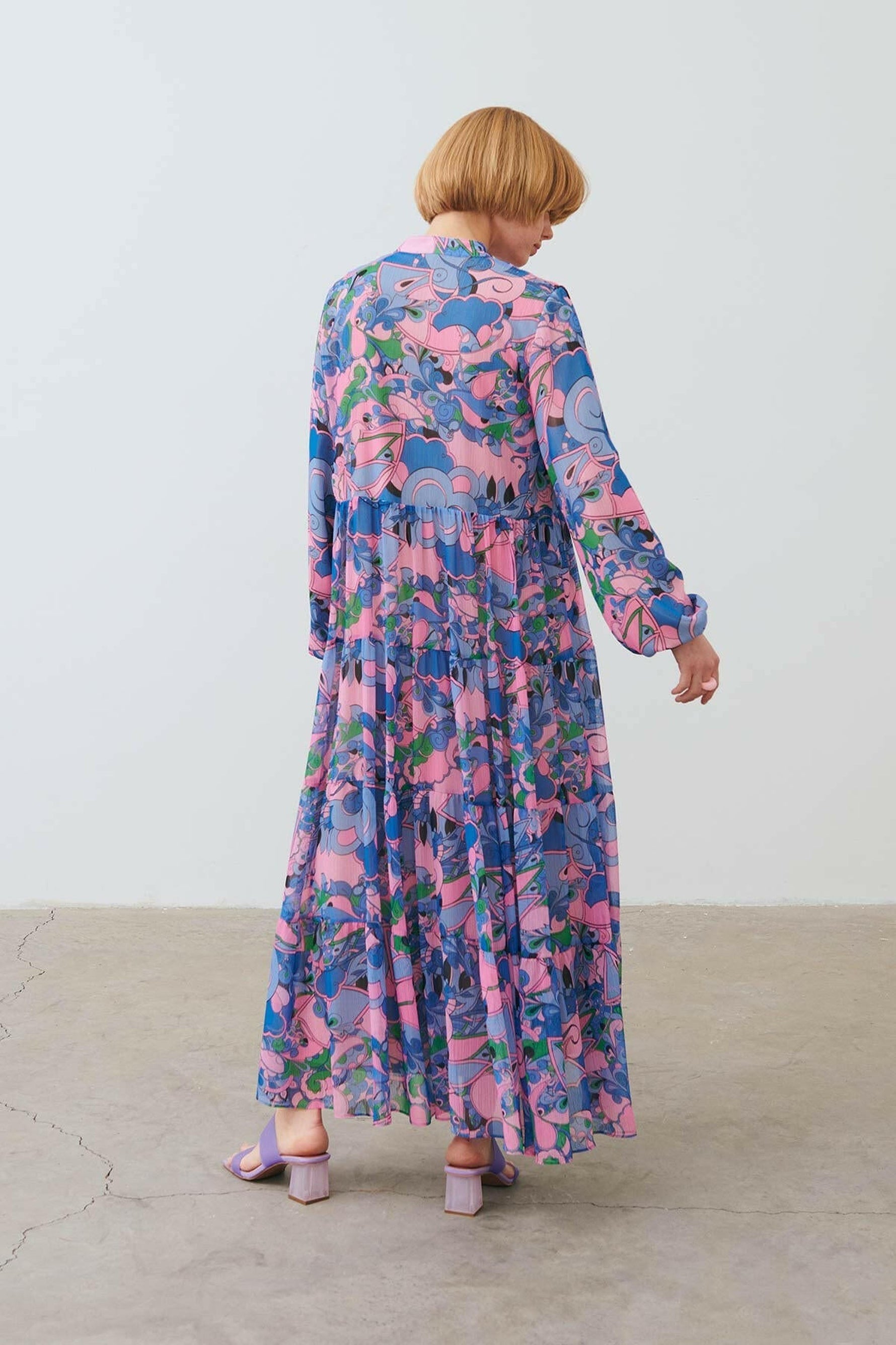 The Naomi - Long Sleeve Maxi Dress In Lavender - By Baano