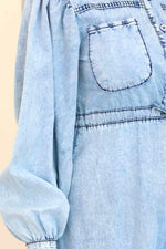 Midi Denim Dress in Light Wash - By Baano