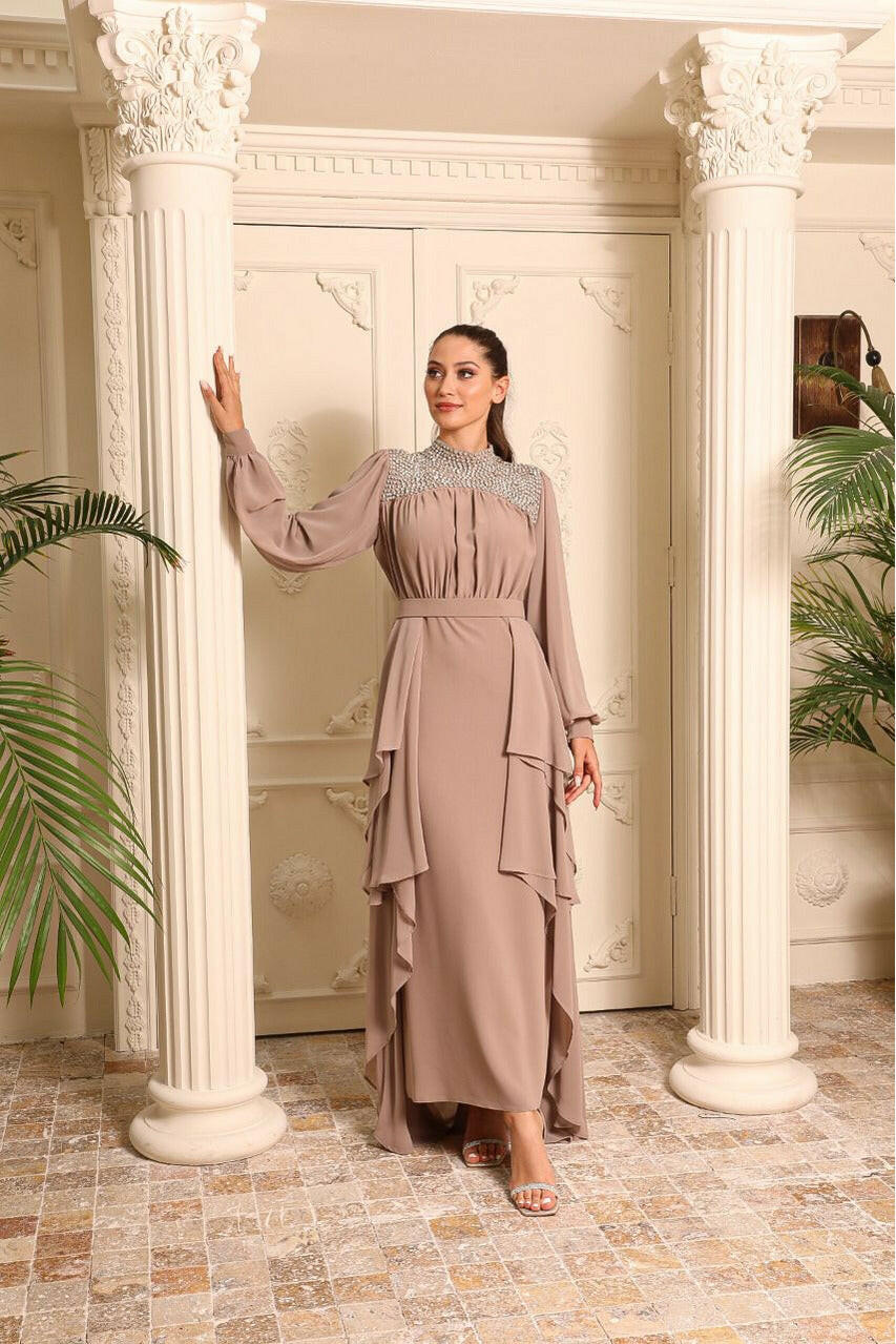 This Seasons Best Designed Maxi Dress - Handmade with precision beadwork for a unique and stylish finish. - Glamourous Grace