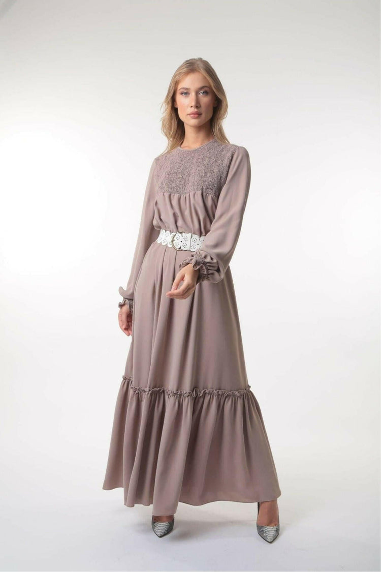 Mina Tiered Long Maxi With Long Sleeves - Glamourous Grace