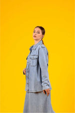 Discover effortless elegance with the Alara Denim Skirt Set - By Baano