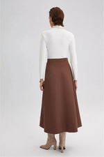Crepe Skirt with Button - By Baano