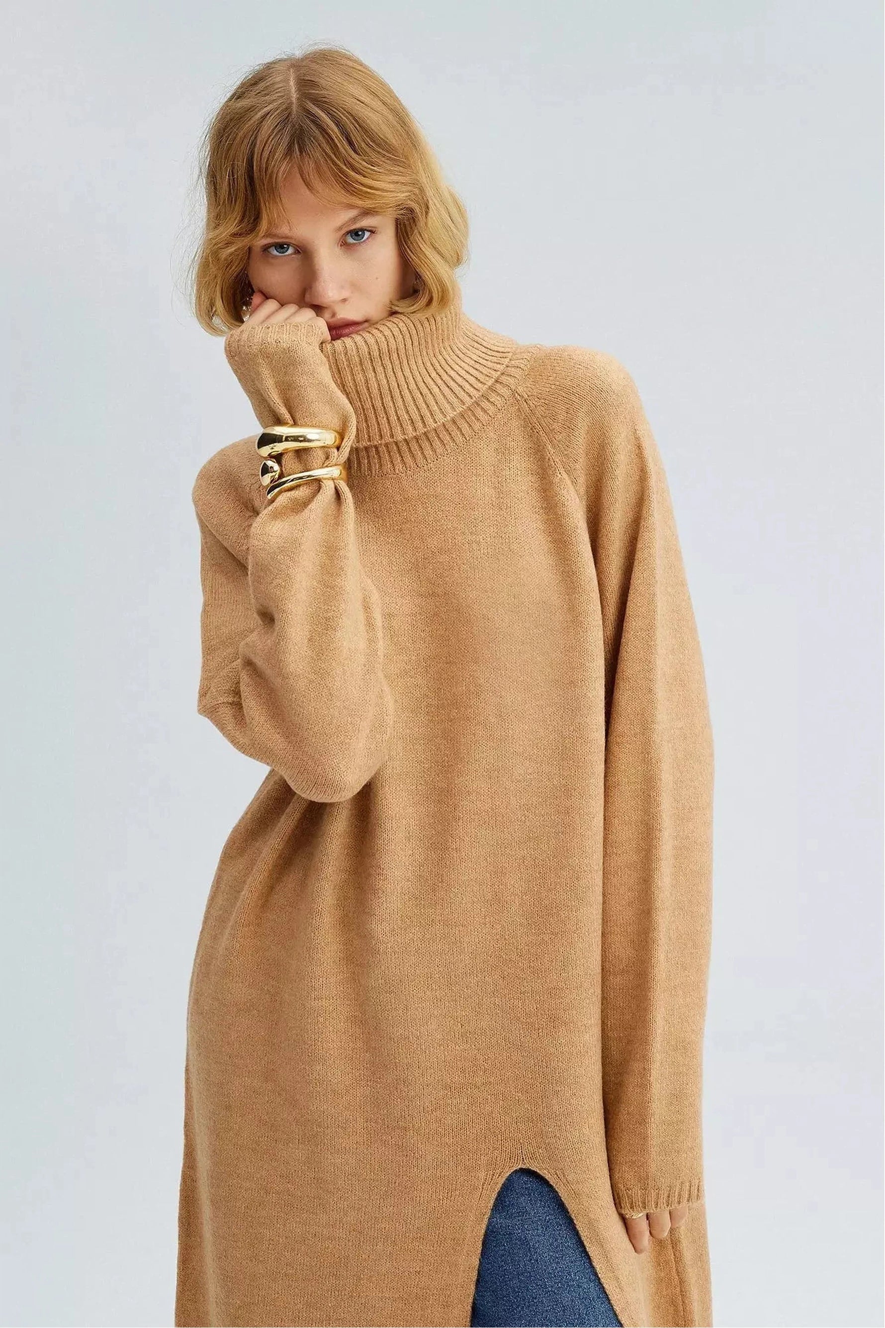 Side Split Knit Tunic - By Baano