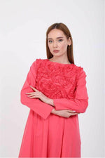 Lucia Poplin Midi Dress - A Pink dress with long sleeves - By Baano