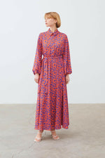 The Bahama Belted Maxi Dress In Tangerine - By Baano