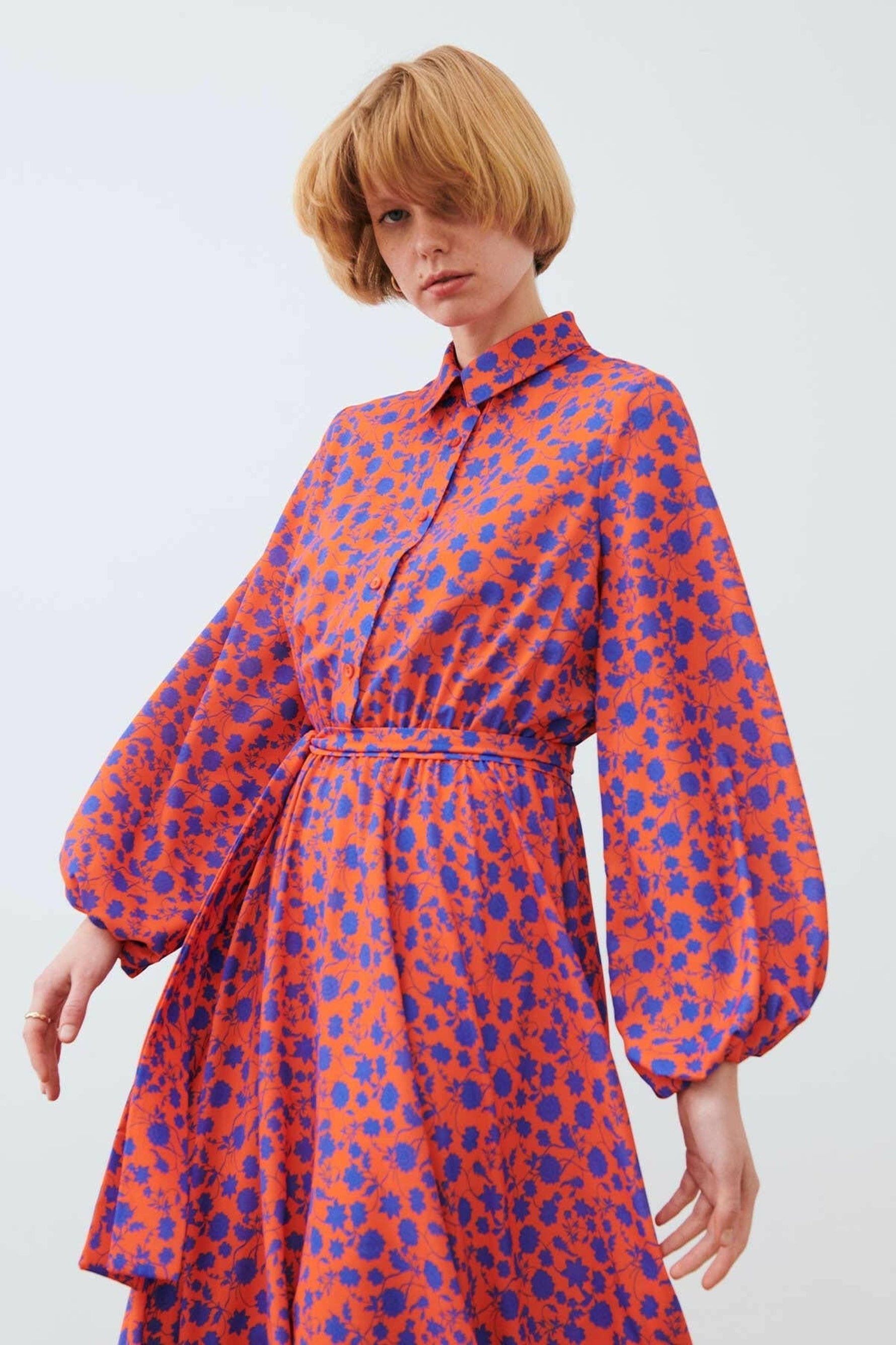 The Bahama Belted Maxi Dress In Tangerine - By Baano